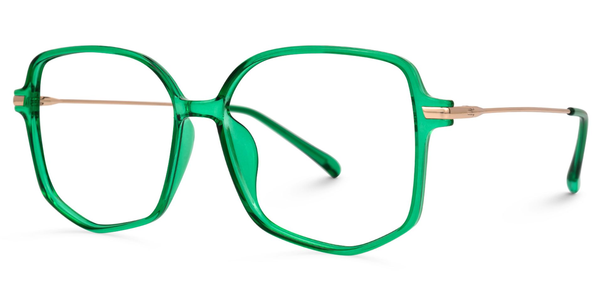 Payton Geometric Dark-Green Glasses | ZEELOOL UK1