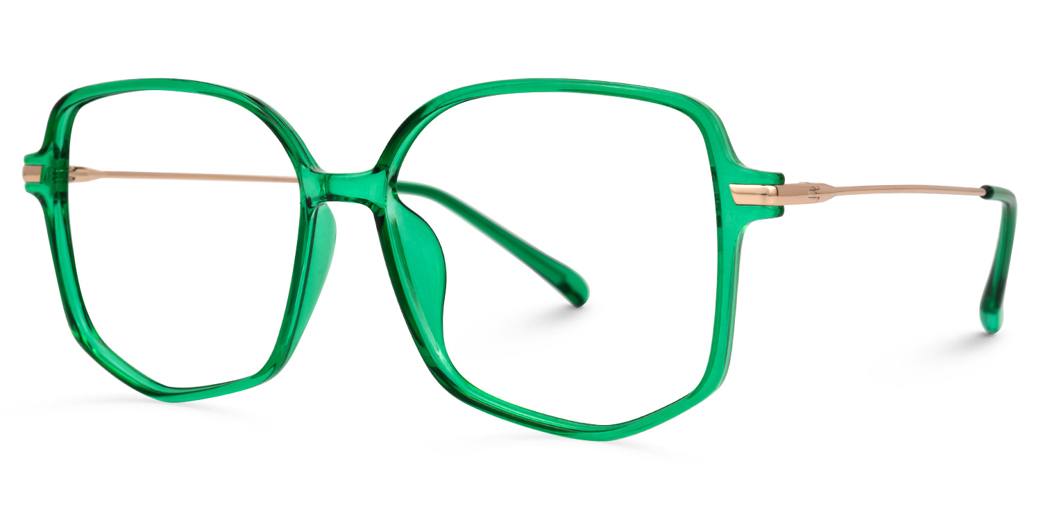 ZEELOOL Payton Geometric Dark-Green Glasses