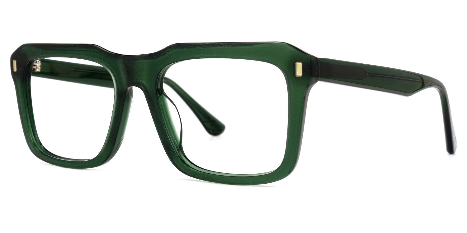 Haines Square Green Glasses | ZEELOOL UK1