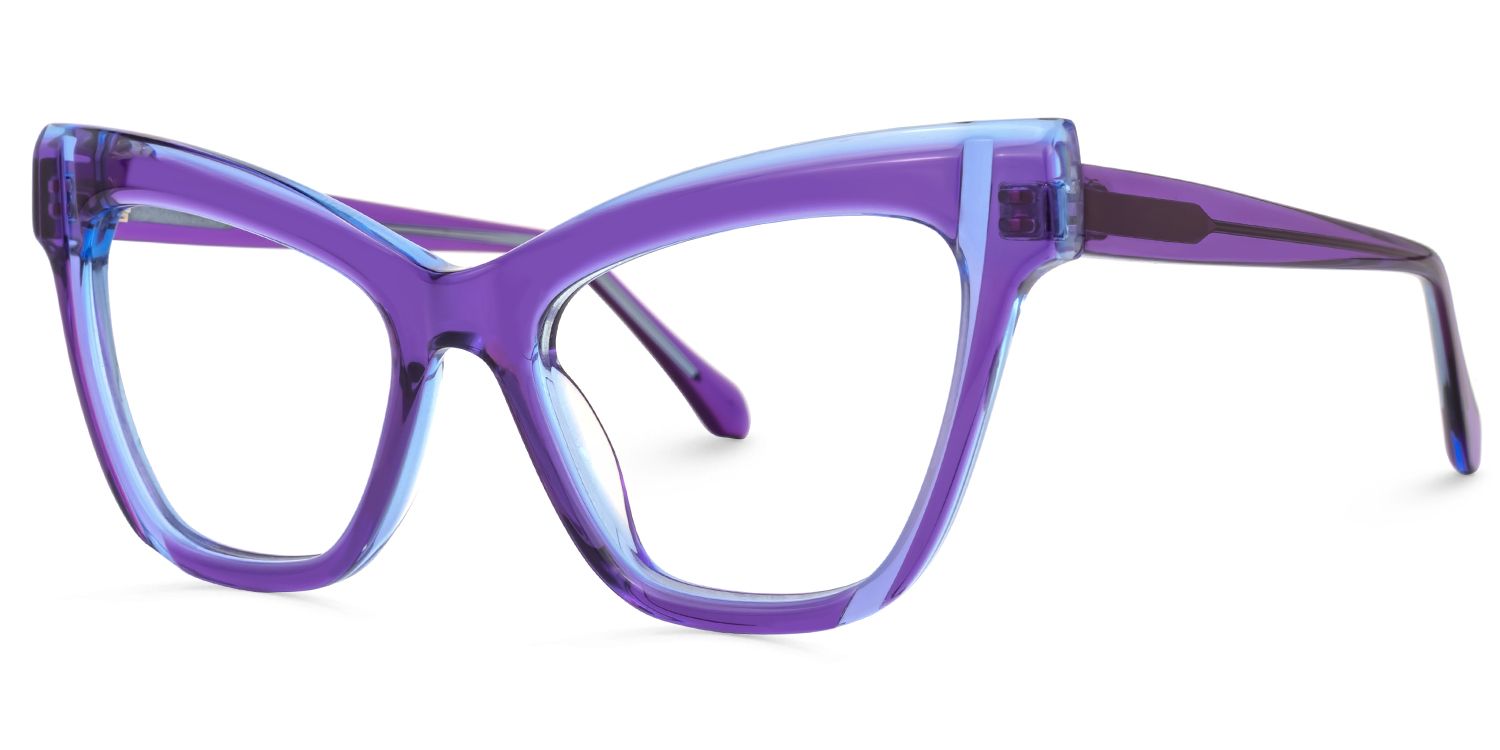 Saucie Cateye Purple Frame Glasses | ZEELOOL UK1
