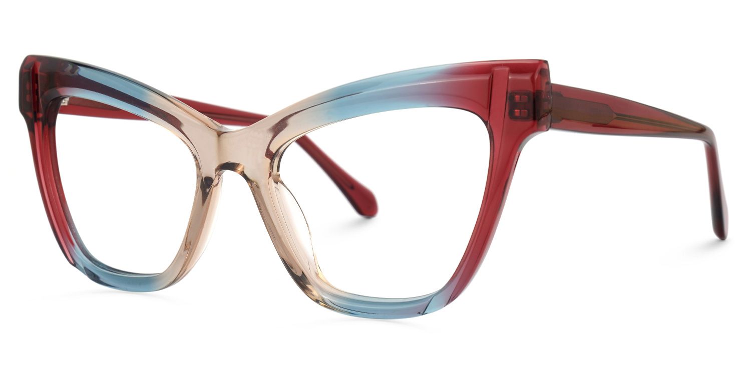 Saucie Multicolor Cat-Eye Frame Glasses | ZEELOOL UK1