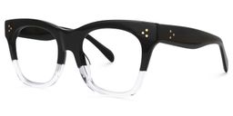 Tandy Rectangle Black-Clear Glasses1