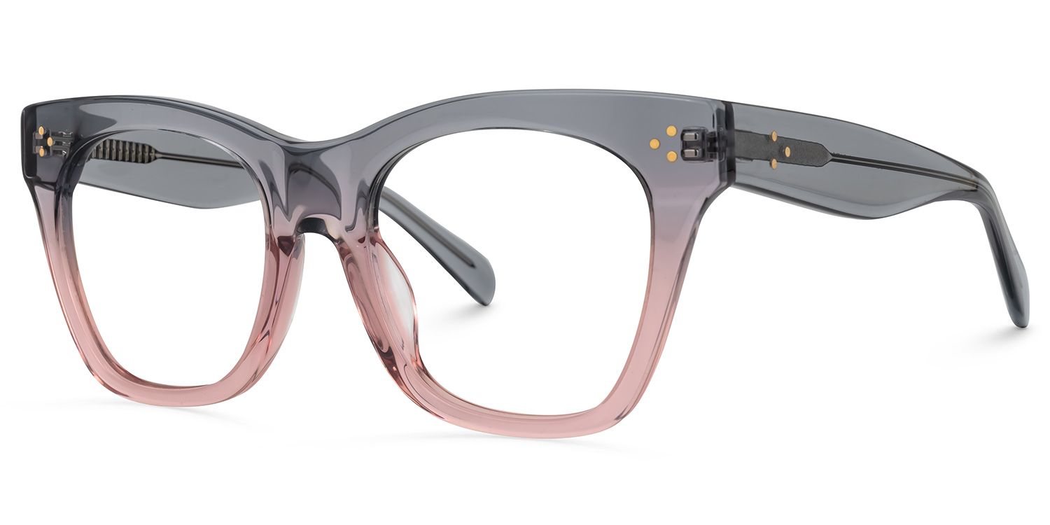 Tandy Rectangle Gray Eyeglasses and Two-Tone Frames1
