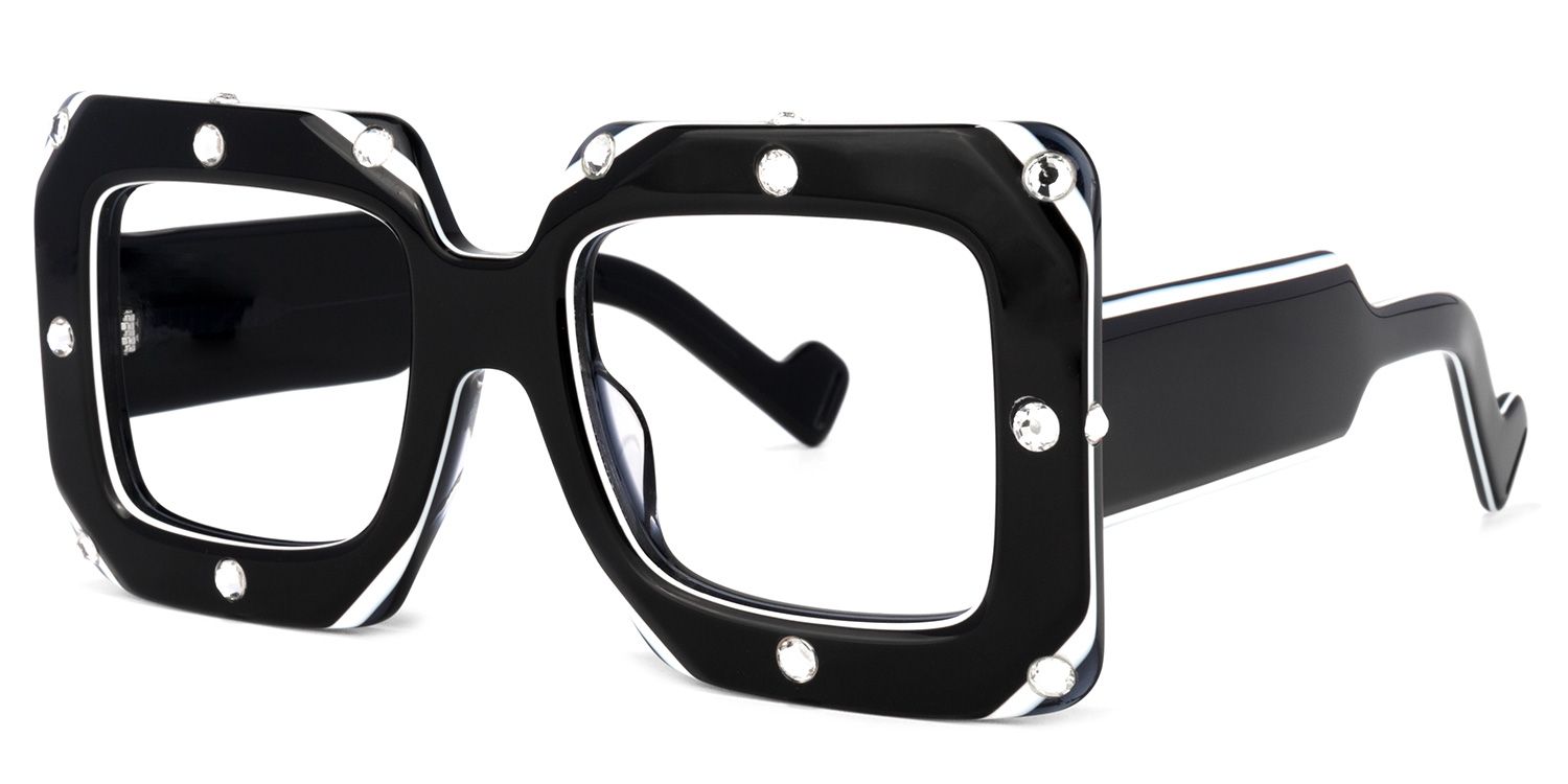 Yuri Square Black Glasses | ZEELOOL UK1