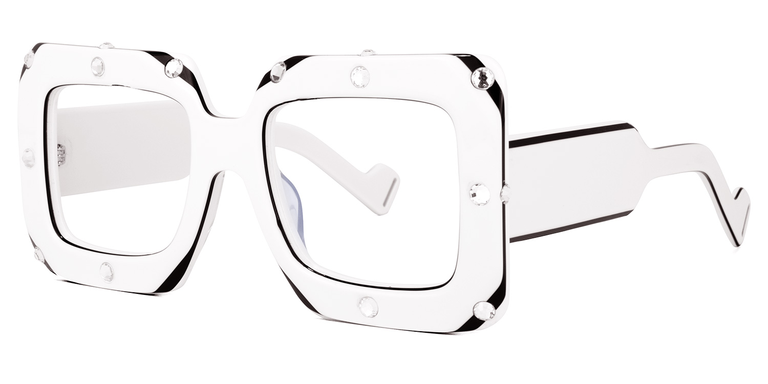 Yuri Square White Glasses | ZEELOOL UK1