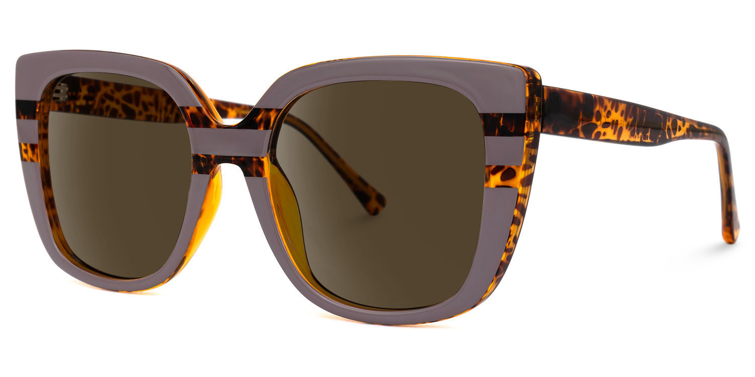 ZEELOOL Brenda Square Mauve Sunglasses