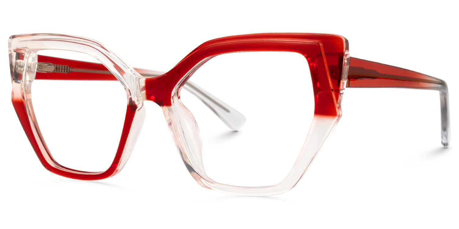 Lorena Geometric Red Glasses | ZEELOOL UK1