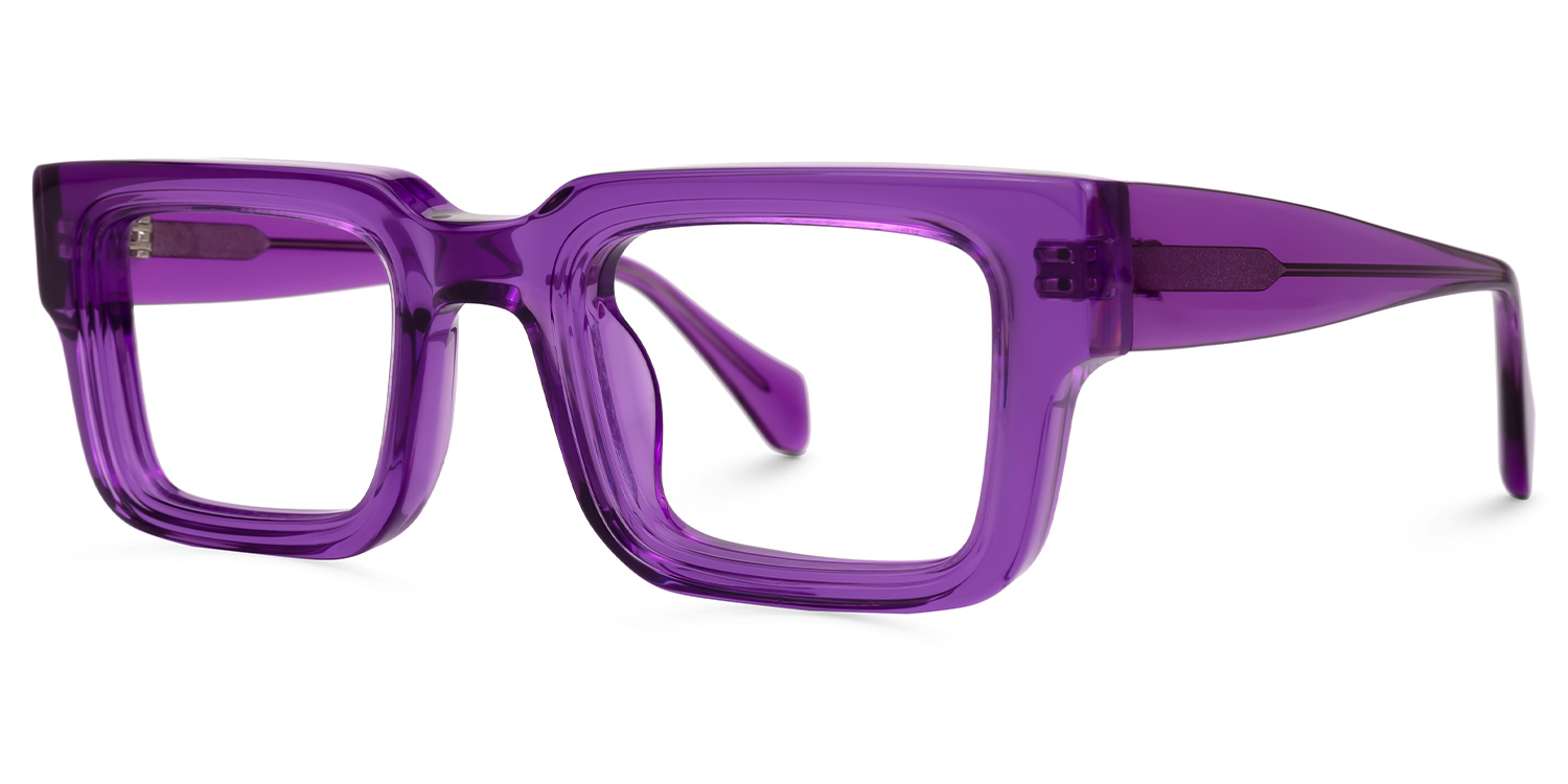Glaucia Square Purple Glasses | ZEELOOL UK1