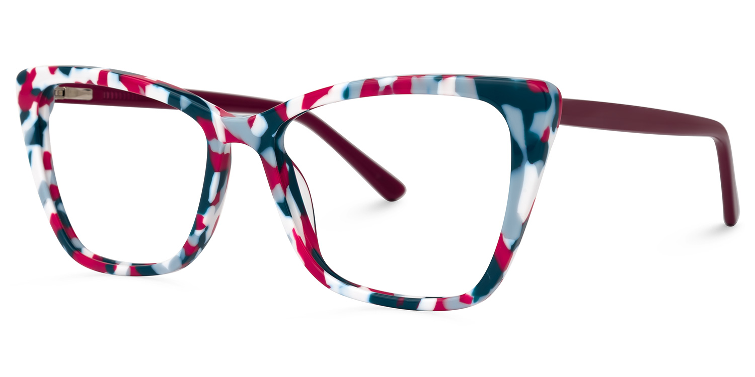 Fountain Cateye Blue-Red Glasses | ZEELOOL UK1