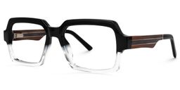 Jack Rectangle Black & Clear Glasses3