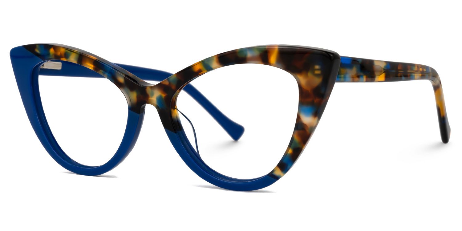 Maxine Cateye Eyeglasses with Blue-Tortoise Frames1