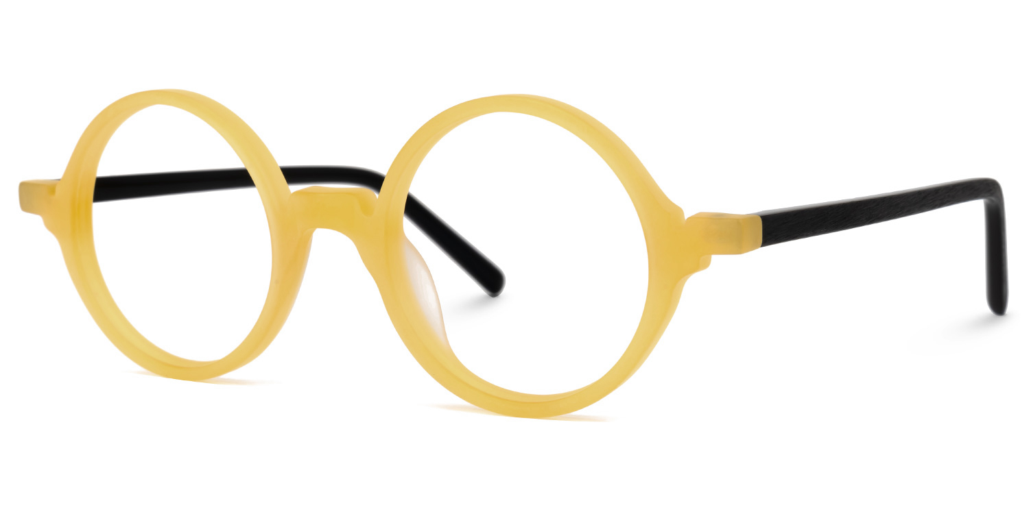 Otto Round Yellow Glasses | ZEELOOL UK1