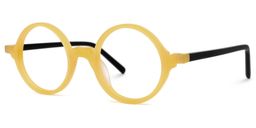 Otto Round Yellow Glasses1