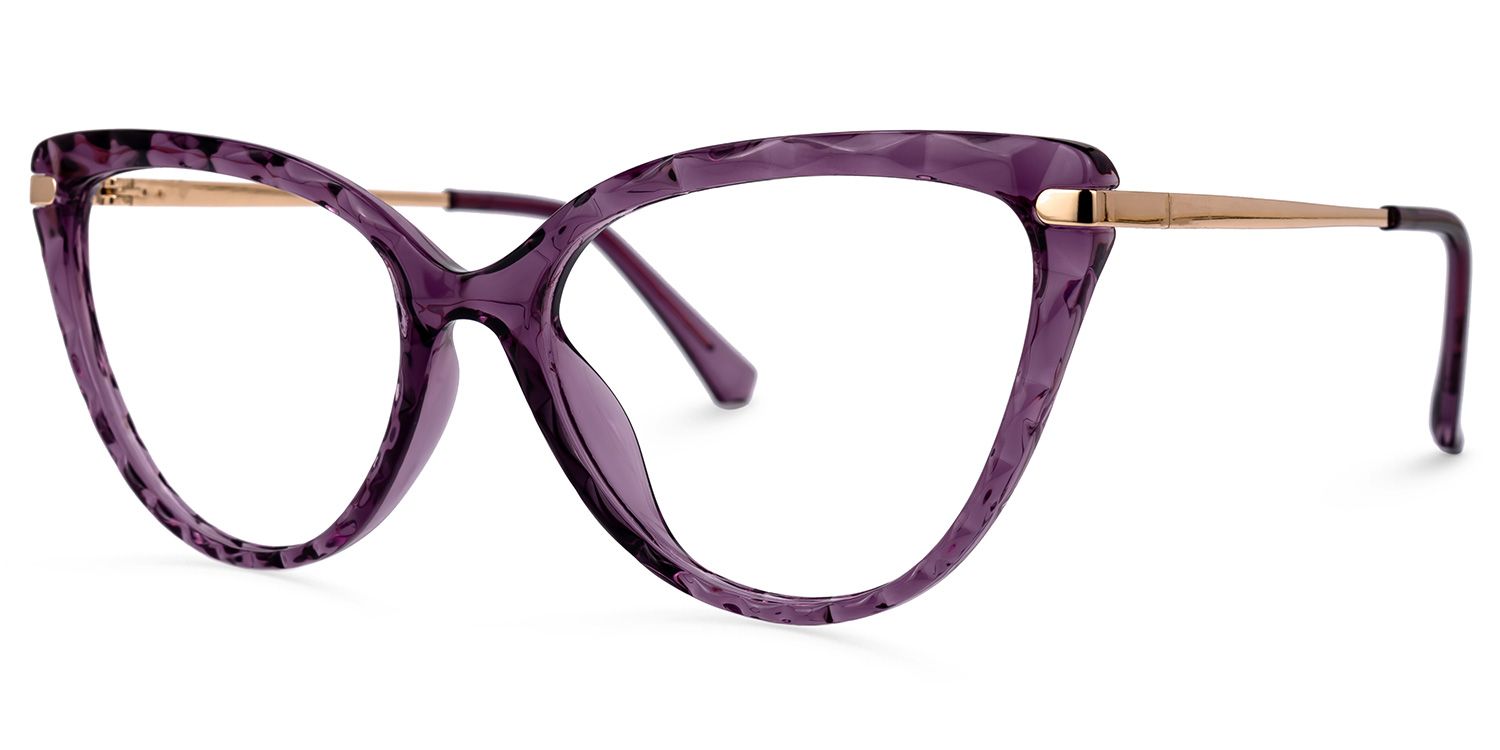 Lucas Cateye Purple Glasses | ZEELOOL UK1