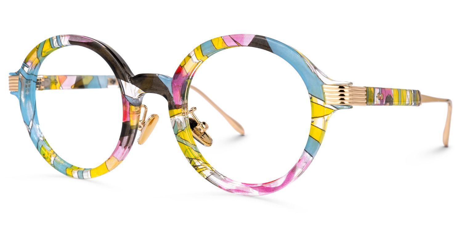 Dylan Round Multicolor TR90 Frame Glasses | ZEELOOL UK1