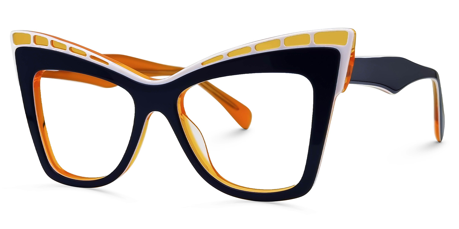 Abdoul Cateye Dark-Blue Glasses | ZEELOOL UK1
