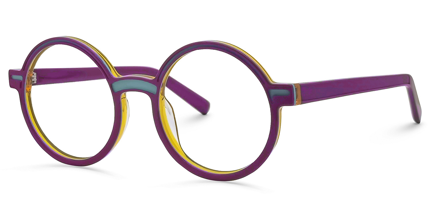 Chantel Round Purple Glasses | ZEELOOL UK1