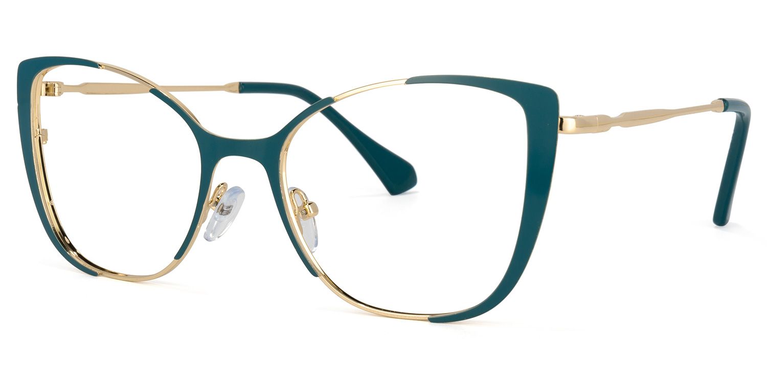 Odalis Cateye Peacock-Green Glasses | ZEELOOL UK1