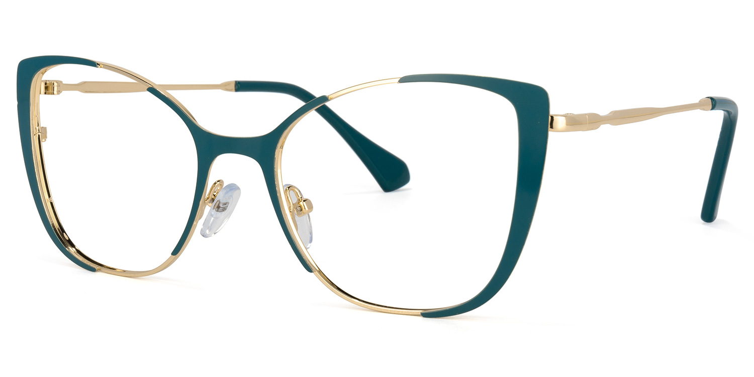 Odalis Cateye Peacock-Green Glasses | ZEELOOL UK1