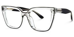 Mirta Black-Clear Square Glasses1