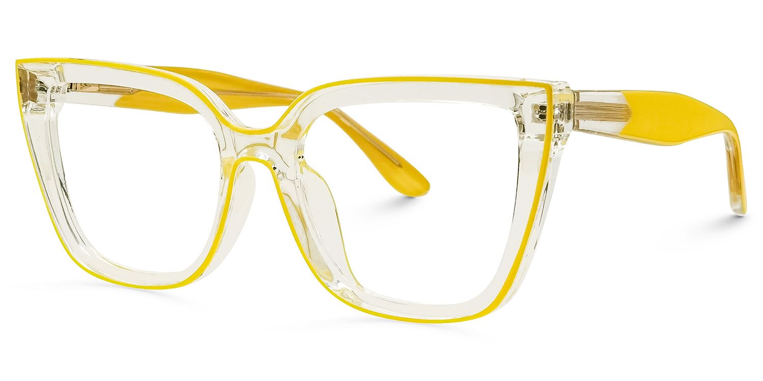 Mirta Square Yellow Glasses | ZEELOOL UK1