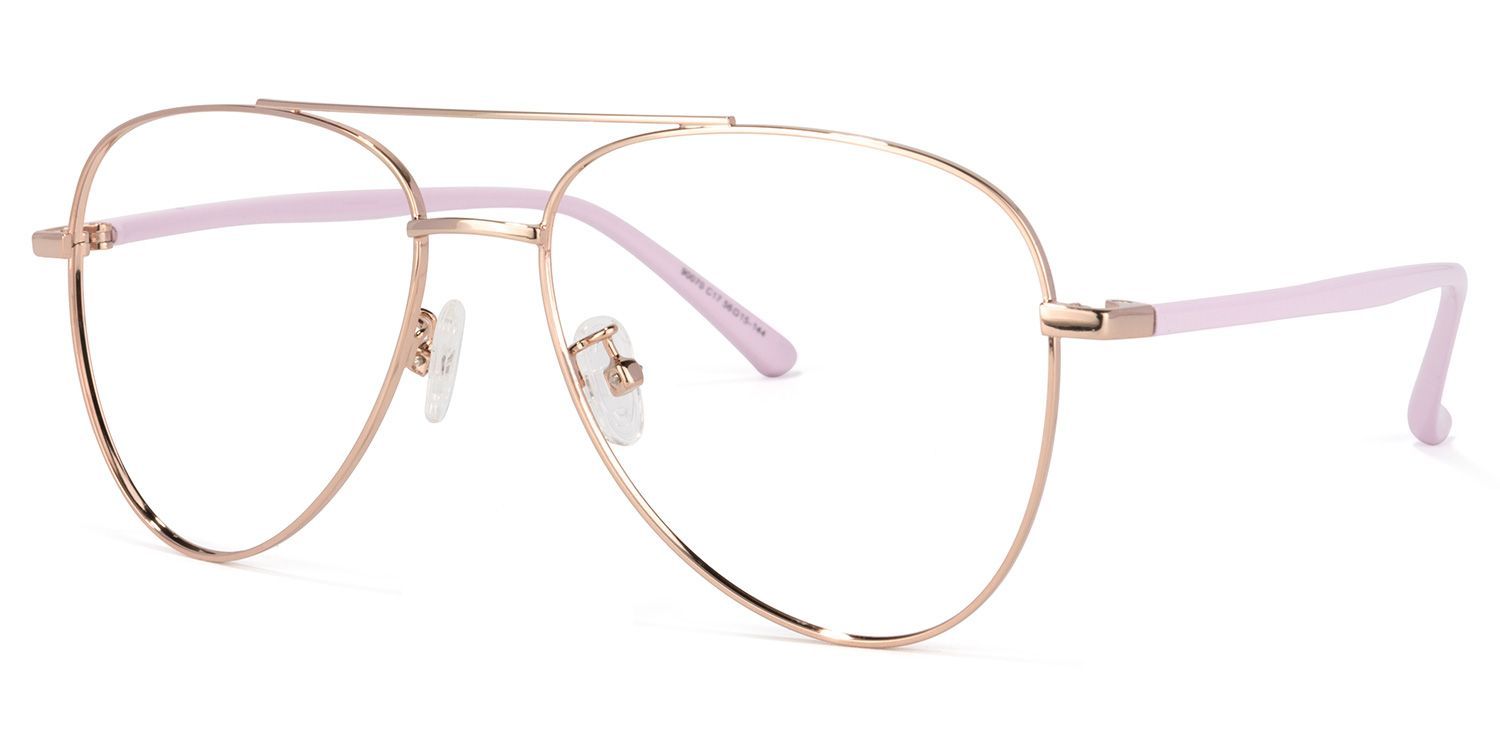 Paige Aviator Rose-Gold Glasses | Zeelool Glasses1
