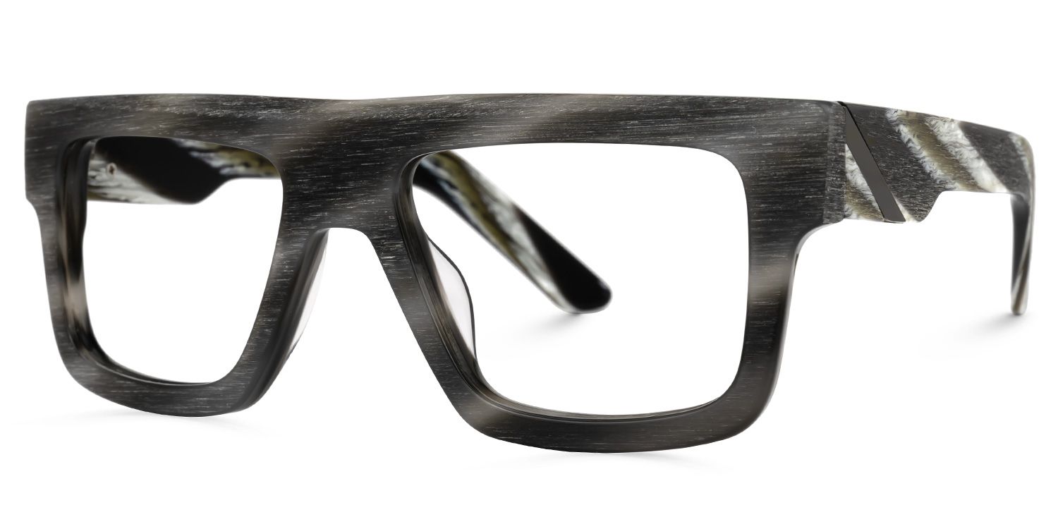 Tavasha Rectangle Gray Glasses | ZEELOOL UK1