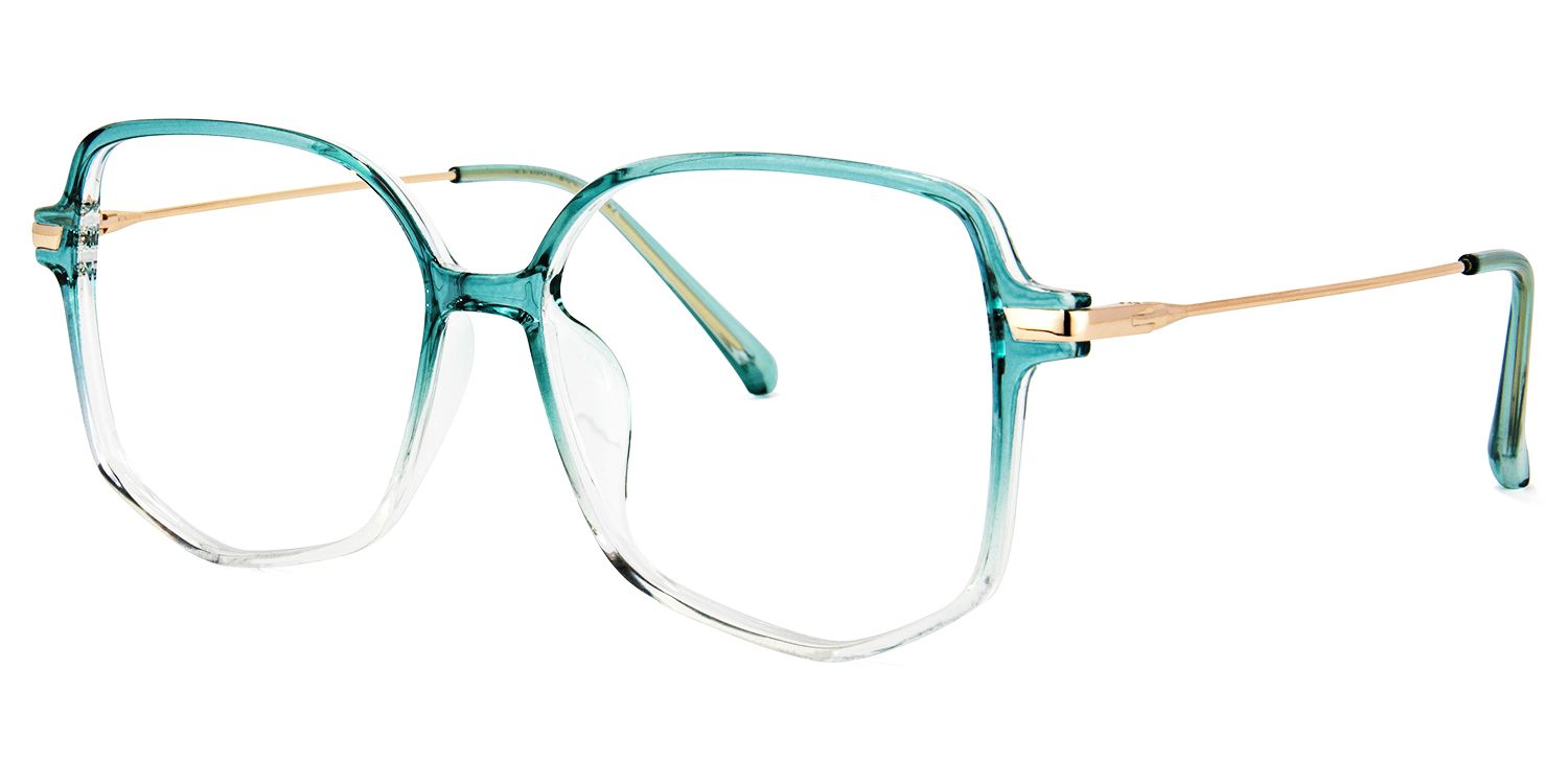 Payton Green Geometric Frame Glasses | Zeelool2