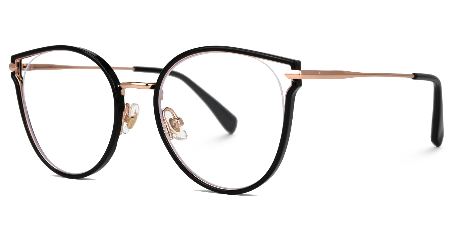 Latifa Cateye Black Glasses1