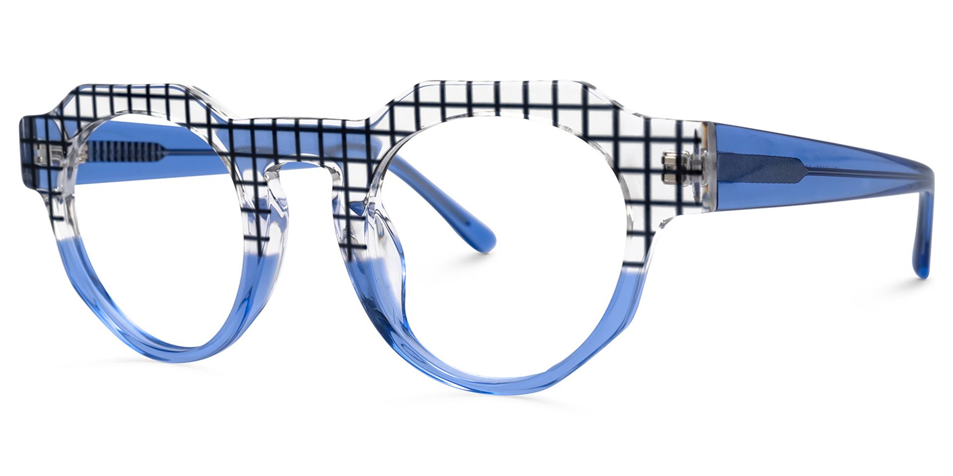Karla Geometric Blue Glasses | ZEELOOL UK1