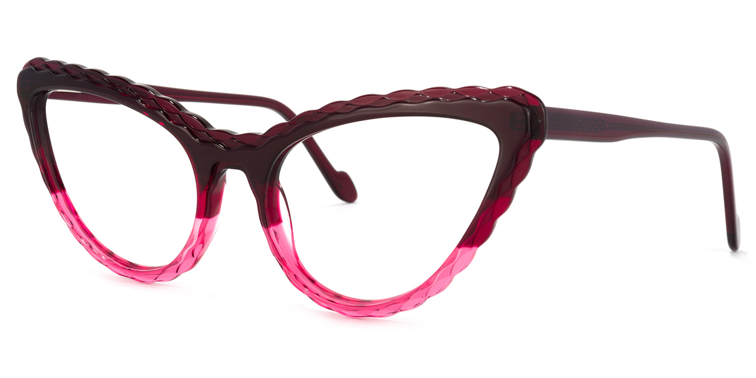 Presley Cateye Dark-Red Glasses | ZEELOOL UK1