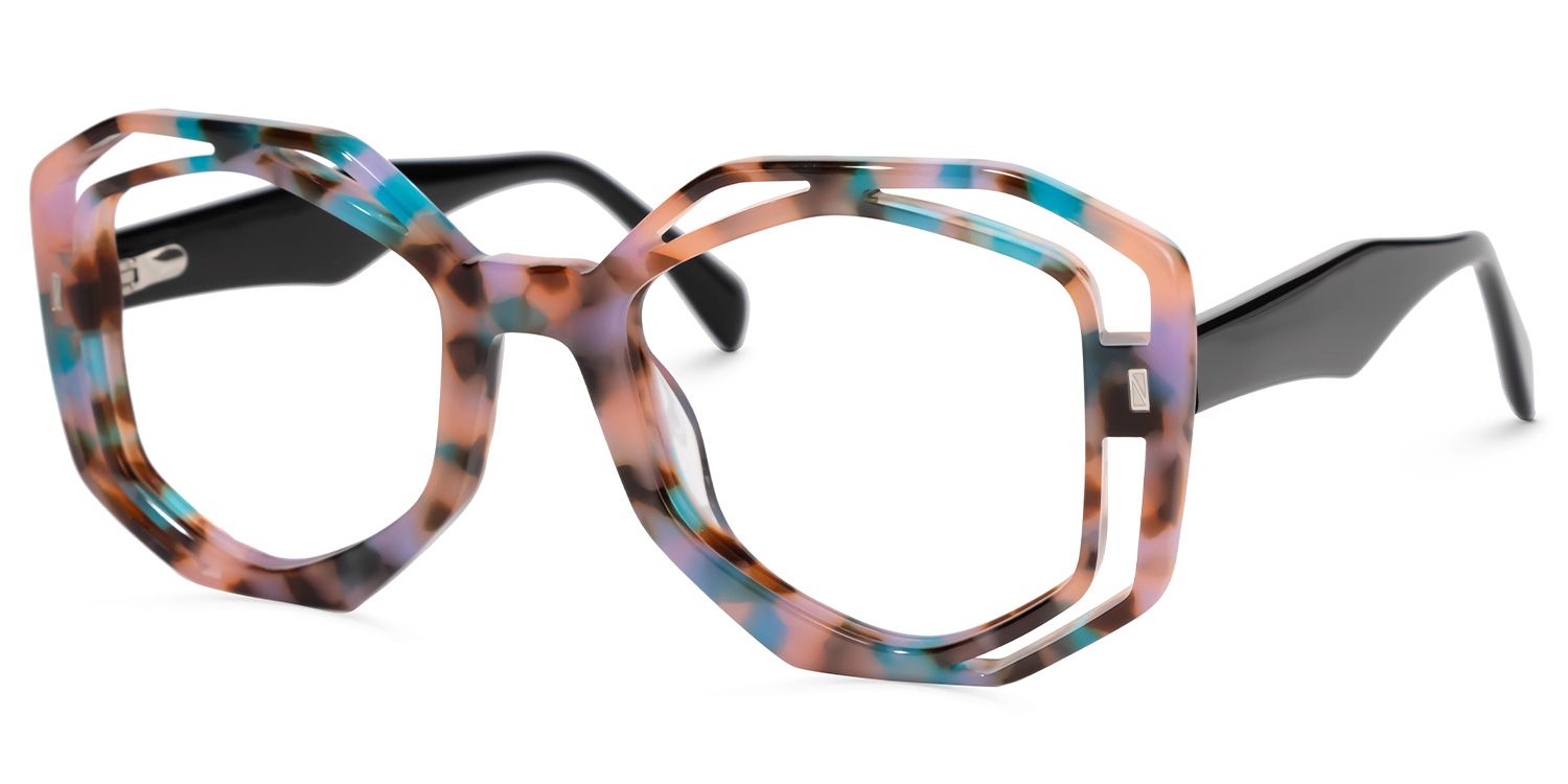 Bobbie Geometric Pink-Tortoise Eyeglasses & Frames1