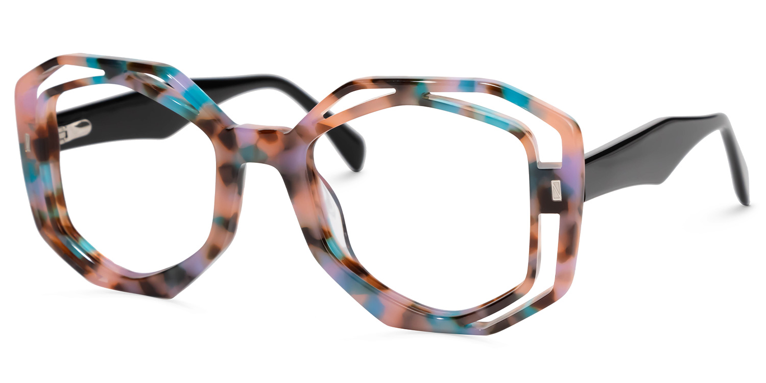 Bobbie Geometric Pink-Tortoise Glasses1