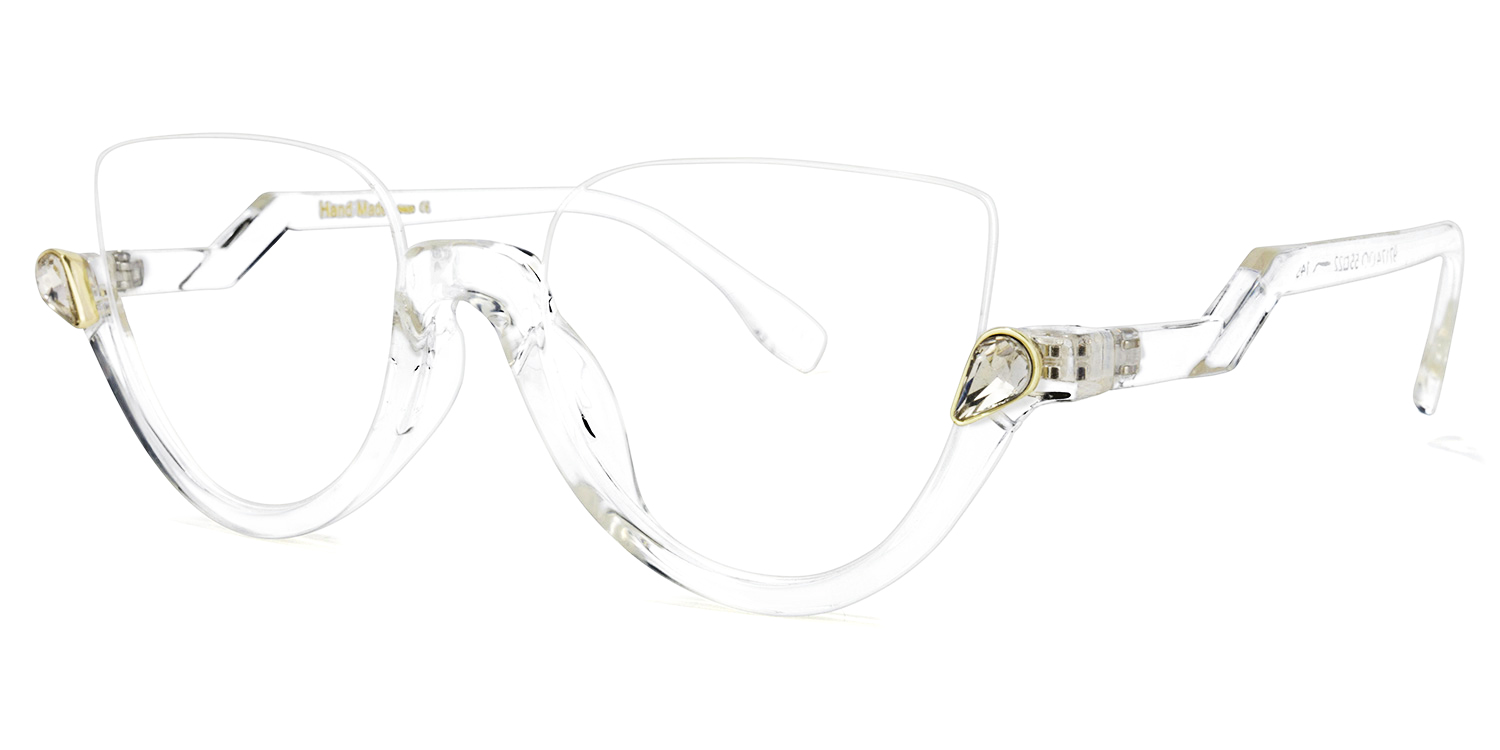 Felicia Cat Eye Crystal Eyeglasses and Half-Frames1
