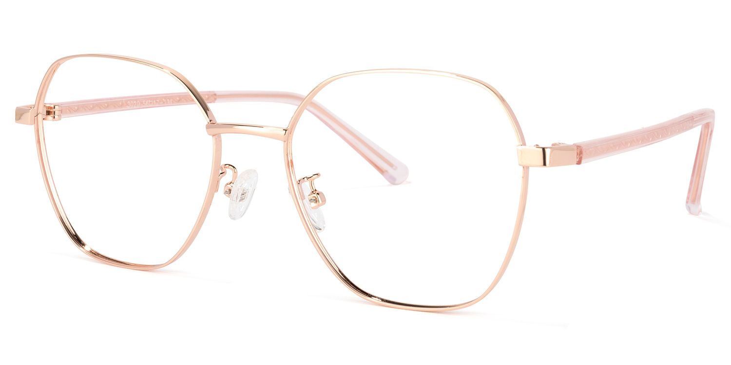 Perry Geometric Rose-Gold Glasses | ZEELOOL UK1