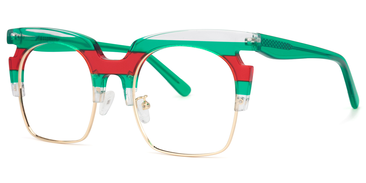 Browline Green Glasses | ZEELOOL UK2