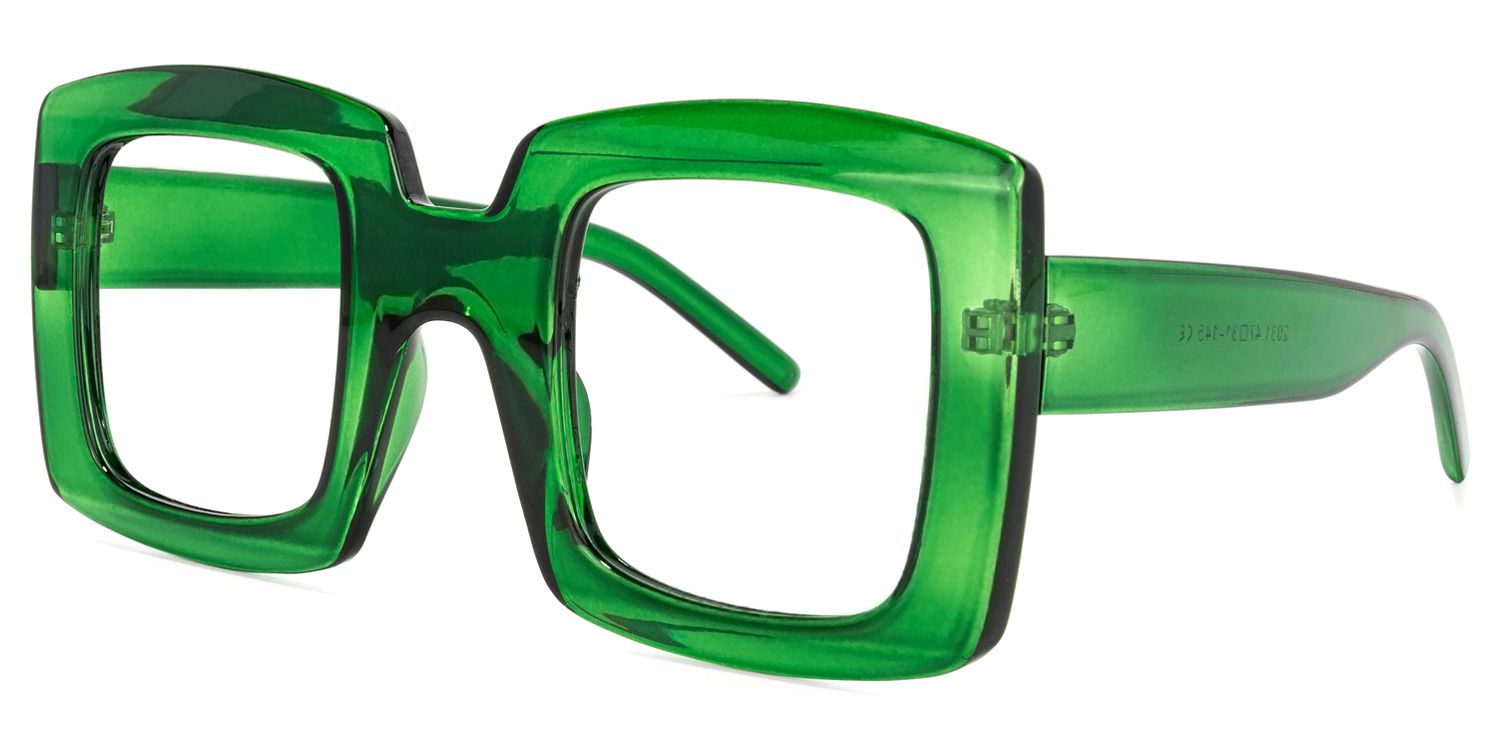 Quincey Square Green Glasses | ZEELOOL UK1