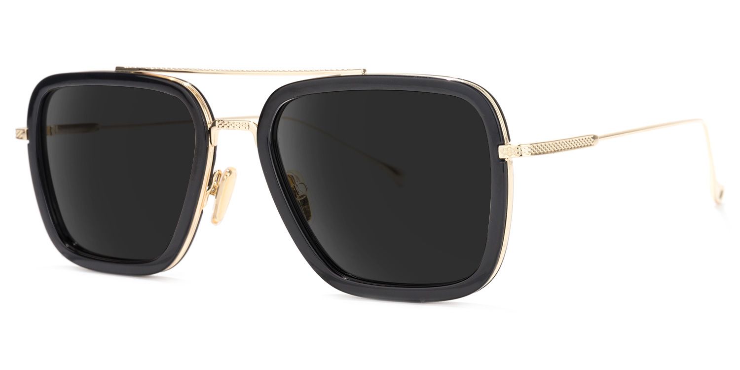 Gifford Aviator Black-Gold Sunglasses | ZEELOOL UK1