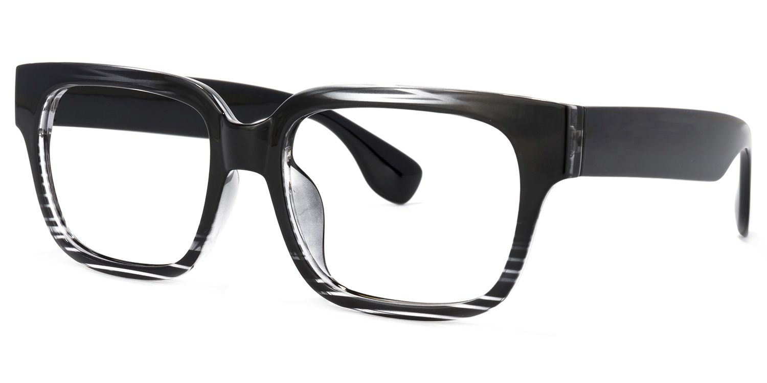 Colin Rectangle Black Chunky Frame Glasses for Men1