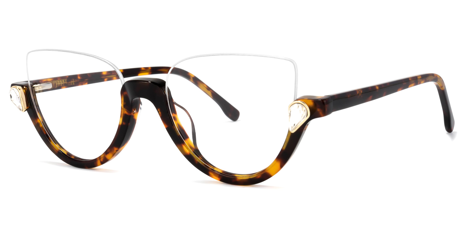 Felicia Tortoise Cat-Eye Frame Glasses | ZEELOOL UK1