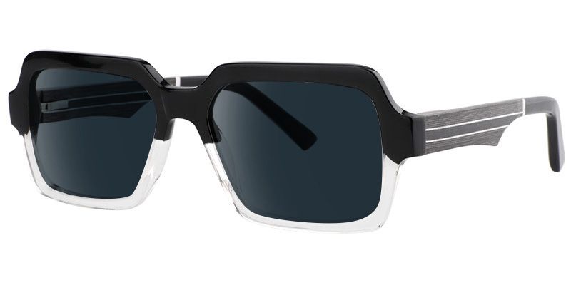 Jack Rectangle Black & Clear Sunglasses | ZEELOOL UK1