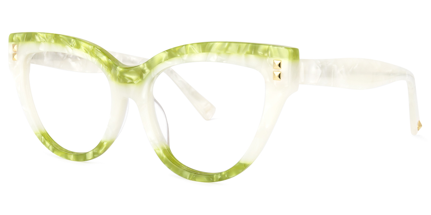 Cascata Cateye Green Glasses1