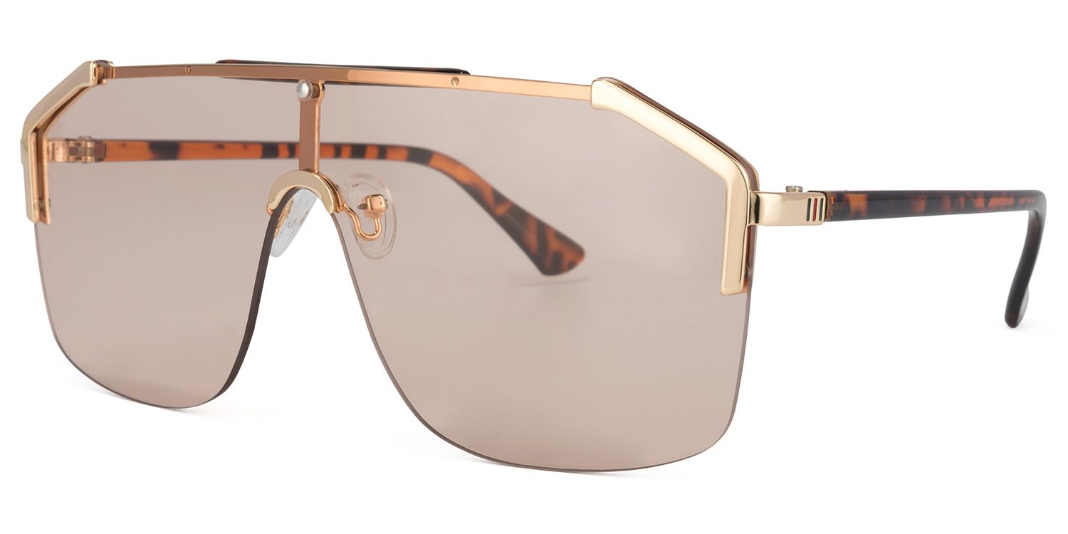 Titus Geometric Beige Sunglasses | ZEELOOL UK1