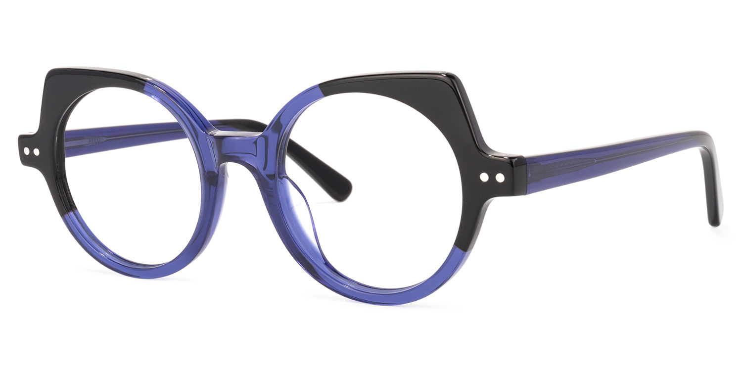 Gilbert Cateye Dark-Blue Glasses | ZEELOOL UK1