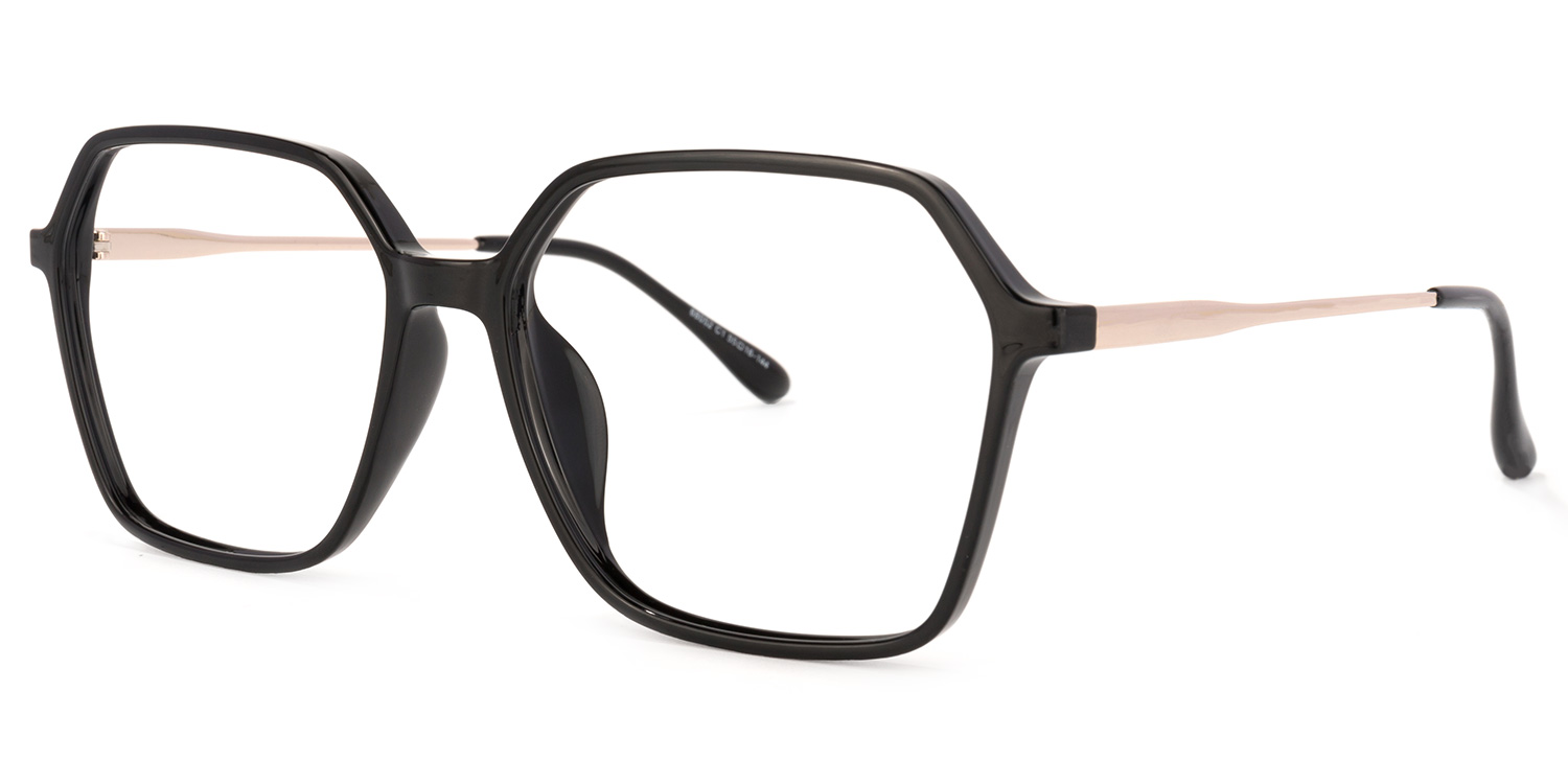 Wisdom Geometric Black Glasses | ZEELOOL UK1