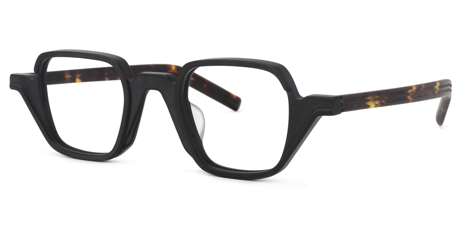 Yasin Square Black Glasses | ZEELOOL UK1