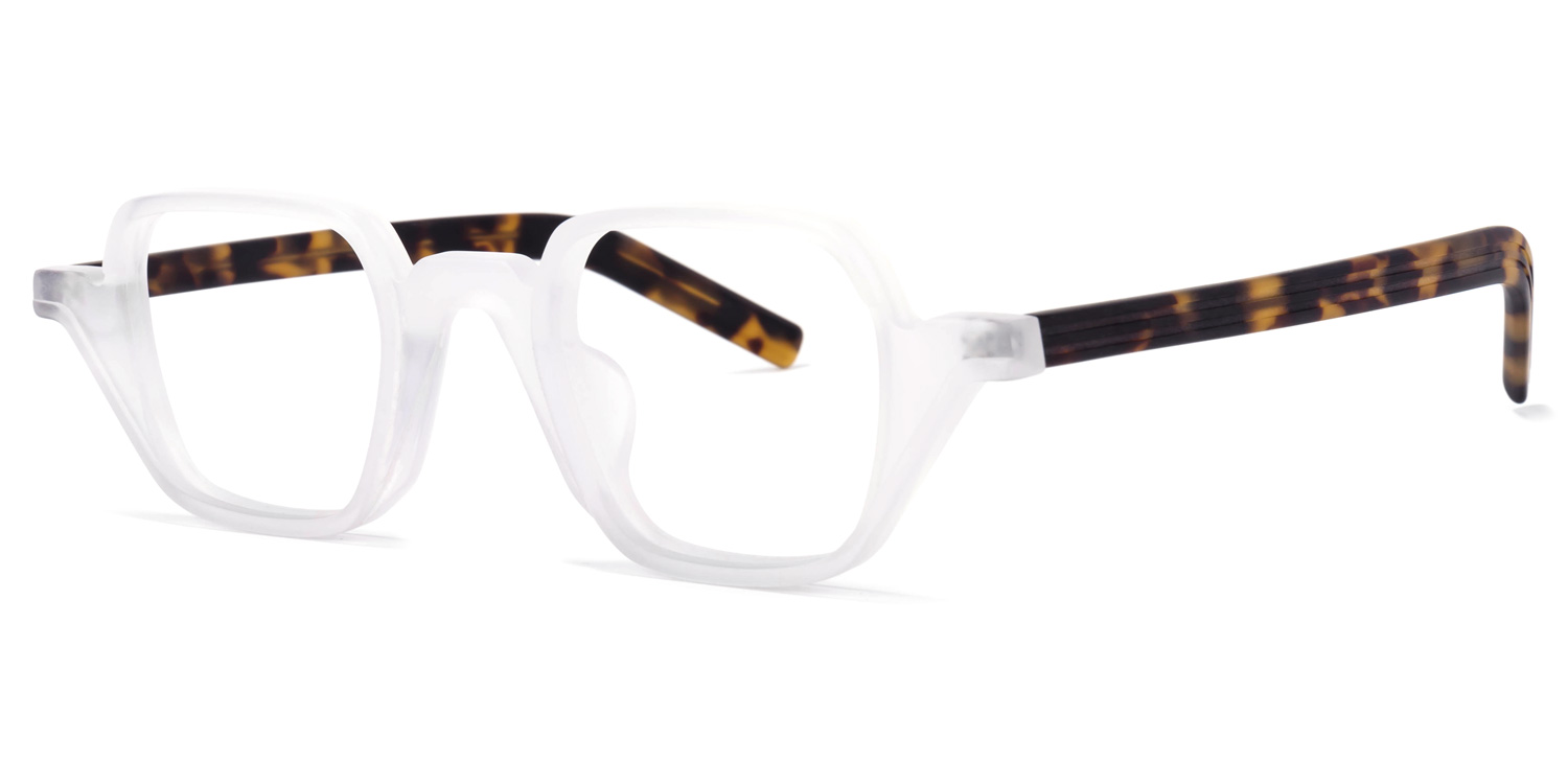 Yasin Square White Glasses | ZEELOOL UK1