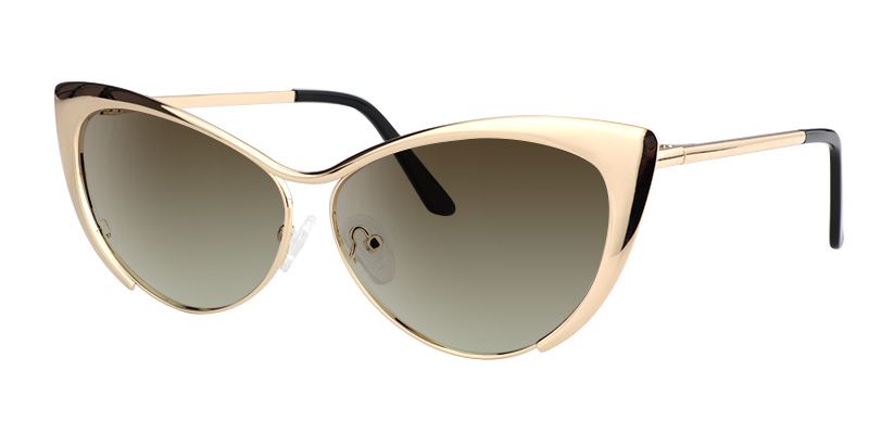 Ellen Cateye Gold Sunglasses | ZEELOOL UK1