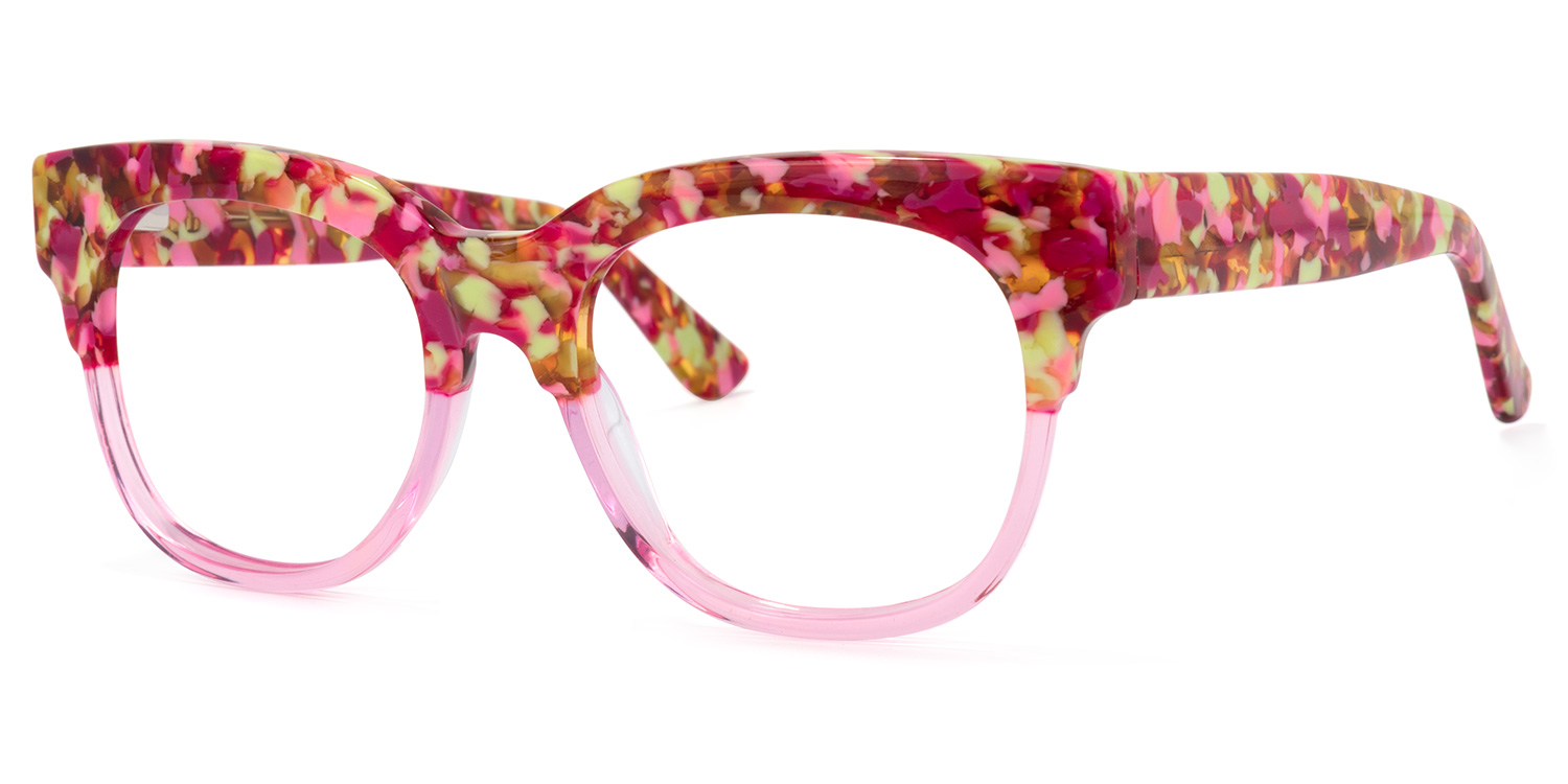 Yessenia Square Pink-Floral Glasses | ZEELOOL UK1