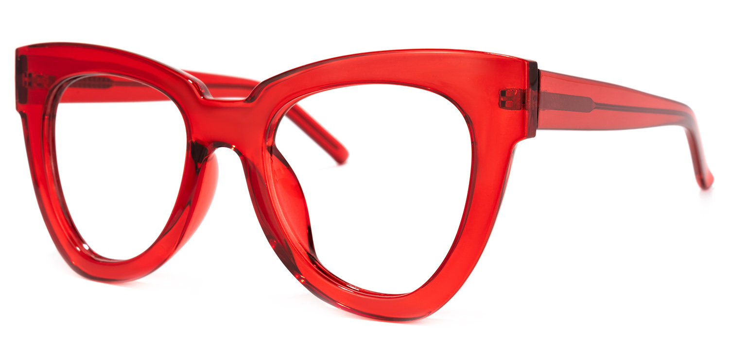 Yaser Cateye Red Glasses1